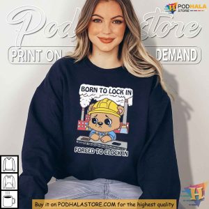 Cute Bear Clock In And Lock In Shirt Perfect for Work Humor Fans 4