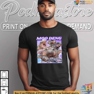 Cute Hippo Moo Deng Shirt Adorable Baby Hippo Meme Fashion for Animal Lovers 2
