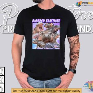 Cute Hippo Moo Deng Shirt Adorable Baby Hippo Meme Fashion for Animal Lovers 3