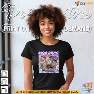 Cute Hippo Moo Deng Shirt Adorable Baby Hippo Meme Fashion for Animal Lovers 4