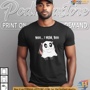 Cute Moo Deng Ghost Shirt Funny Hippo Halloween Meme Tee for All Ages 4