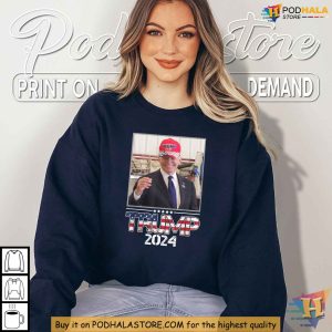Funny Biden Wearing Trump Hat Shirt 2024 Election Humor Apparel 4