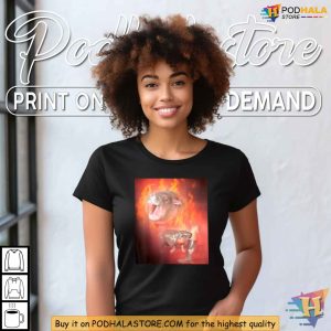 Funny Moo Deng Hippo Shirt Cute Animal Meme and Thai Fire Trend Apparel 4
