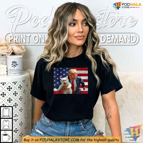 Funny Trump Cat Lover Shirt, Political Satire, Make Cats Safe Again Design