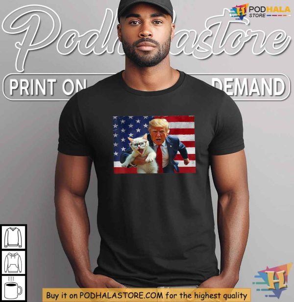 Funny Trump Cat Lover Shirt, Political Satire, Make Cats Safe Again Design