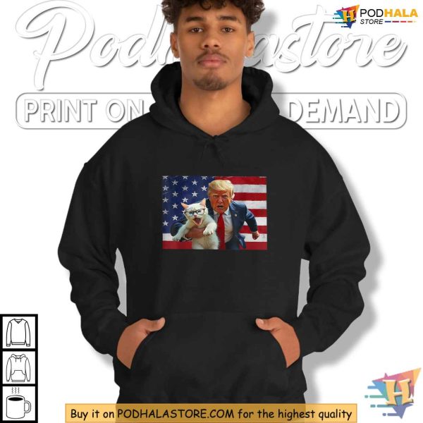 Funny Trump Cat Lover Shirt, Political Satire, Make Cats Safe Again Design