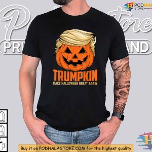 Funny Trumpkin Halloween Shirt Make Halloween Great Again Parody Tee 3
