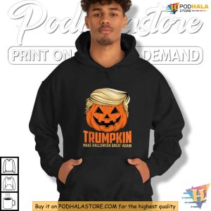 Funny Trumpkin Halloween Shirt Make Halloween Great Again Parody Tee 4