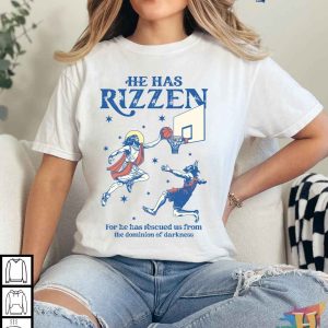 He Is Rizzin Shirt, Jesus Dunking Meme Tee, Funny Easter Religious Apparel