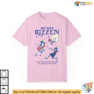 He Is Rizzin Shirt Jesus Dunking Meme Tee Funny Easter Religious Apparel 2