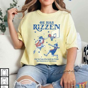 He Is Rizzin Shirt Jesus Dunking Meme Tee Funny Easter Religious Apparel 3