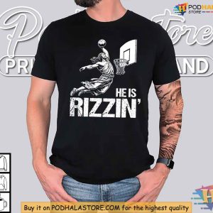 He is Rizzin Shirt Funny Jesus Playing Basketball Tee Christian Humor Apparel 4
