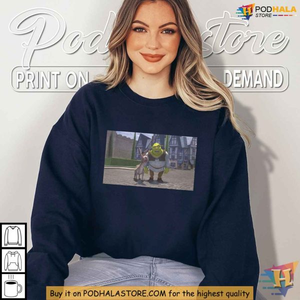KellytoyDK Shrek and Donkey Nostalgic Movie Shirt, Animated Character Tee