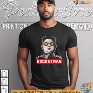 Kim Jong Un Rocketman Star Glasses Shirt, Satirical Political Statement Tee
