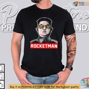 Kim Jong Un Rocketman Star Glasses Shirt Satirical Political Statement Tee 4
