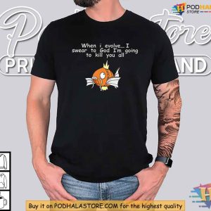 Magikarp Evolution T Shirt Humorous Revenge Pokemon Tee for Fans 2