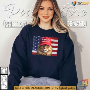 Make Cats Safe Again Shirt Funny Political Parody Apparel for Cat Lovers 3