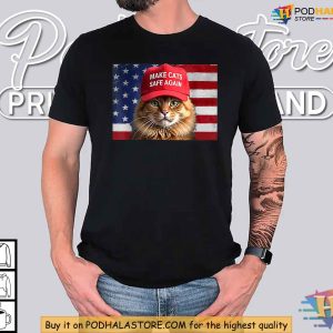 Make Cats Safe Again Shirt Funny Political Parody Apparel for Cat Lovers 4