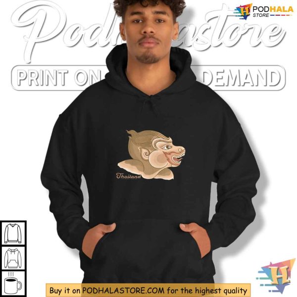 Monkey King Pad Thai TShirt, Ramayana Thai Art Shirt, Hanuman Myth Tee