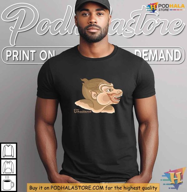 Monkey King Pad Thai TShirt, Ramayana Thai Art Shirt, Hanuman Myth Tee