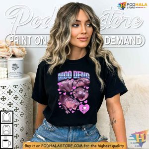 Moo Deng Baby Hippo Shirt, Adorable Pygmy Meme-Inspired Animal Apparel