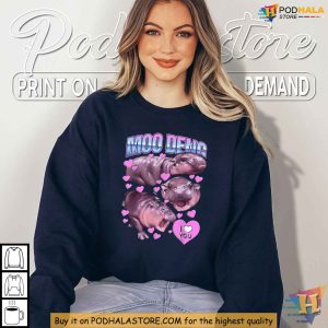 Moo Deng Baby Hippo Shirt Adorable Pygmy Meme Inspired Animal Apparel 2