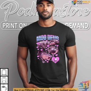 Moo Deng Baby Hippo Shirt Adorable Pygmy Meme Inspired Animal Apparel 4
