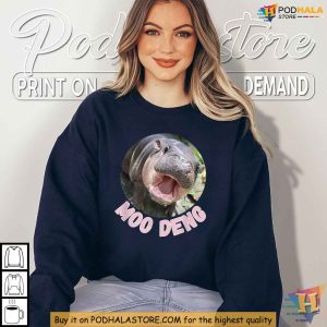 Moo Deng Baby Hippo Shirt Cute Thai Meme Funny Hippopotamus Shirt Design 4