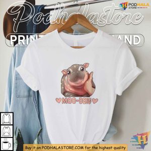 Moo Deng Cute Baby Hippo Meme Shirt Adorable Thai Internet Character Tee 2