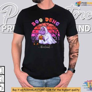 Moo Deng Halloween Shirt Cute Hippo Ghost Costume Fun Baby Animal Tee 4