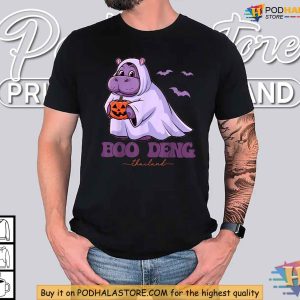 Moo Deng Halloween Shirt Cute Thai Hippo as Ghost in Fun Halloween Apparel 2