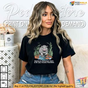 Moo Deng Meme Shirt, Baby Hippo Unbothered and Happy Cute Viral Tee