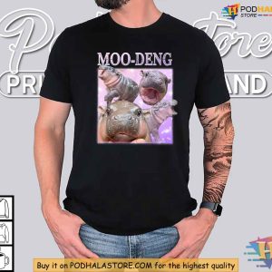 Moo Deng Shirt, Cute Baby Pygmy Hippo, Viral Meme Merchandise for Fans
