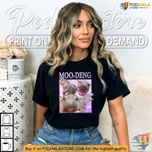 Moo Deng Shirt Cute Baby Pygmy Hippo Viral Meme Merchandise for Fans 3
