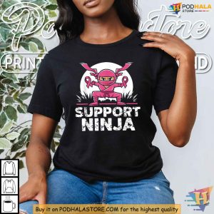 Ninja Breast Cancer Awareness Shirt, Toddler Boys Support Survivor Clothing