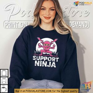 Ninja Breast Cancer Awareness Shirt Toddler Boys Support Survivor Clothing 3