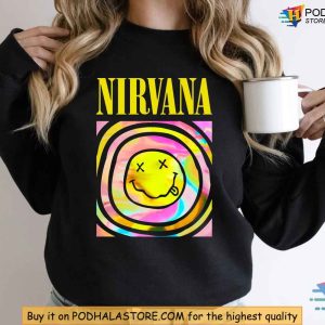 Nirvana Hoodie, Nirvana Smiley Face Hoodie, Grunge Fashion Hoodie, Band Gift