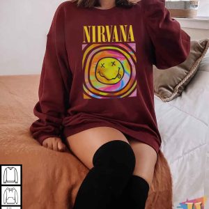 Nirvana Hoodie Smiley Face Nirvana Crewneck 90s Grunge Style Sweatshirt 2