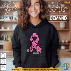 Nurse Breast Cancer Awareness Shirt Pink Ribbon Medical Care Apparel 2