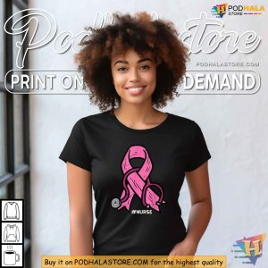 Nurse Breast Cancer Awareness Shirt Pink Ribbon Medical Care Apparel 3