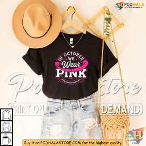 October Pink Ribbon Support Breast Cancer Awareness Shirt for 2024 2