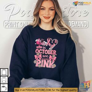 October We Wear Pink Shirt Postal Worker Breast Cancer Awareness Tee 3