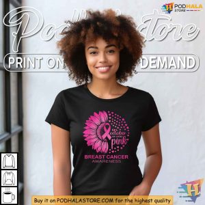 October We Wear Pink Sunflower Breast Cancer Awareness Shirt, Show Support Tee