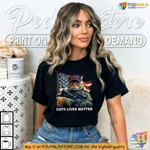 Patriotic Cats Lives Matter Shirt MAGA Cat Tee for Political Humor Fans 3