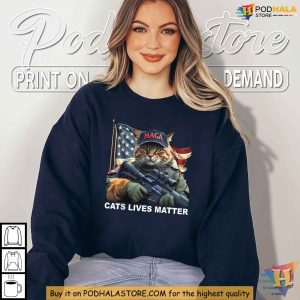 Patriotic Cats Lives Matter Shirt MAGA Cat Tee for Political Humor Fans 4