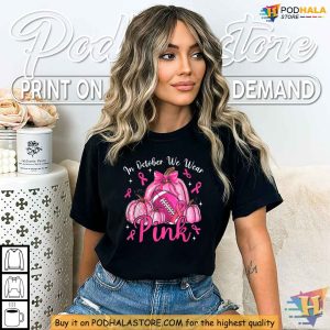 Pink Pumpkin Breast Cancer Awareness Shirt Show Support in October 3