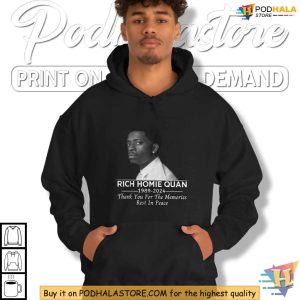 Rich Homie Quan Tribute Shirt Memorial T Shirt for Fans 1989 2024 Commemoration 3