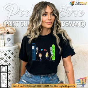 Rick and Morty Doctor Who Crossover Shirt Funny Sci Fi Mashup Graphic Tee 2