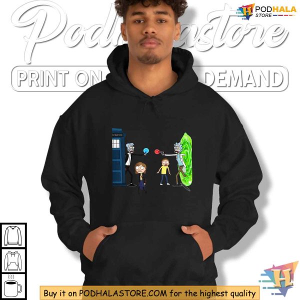 Rick and Morty Doctor Who Crossover Shirt, Funny Sci-Fi Mashup Graphic Tee