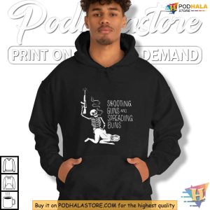 ShooterMcFapn Ass Spread Shirt Funny Skeleton Guns and Buns Graphic Tee 2